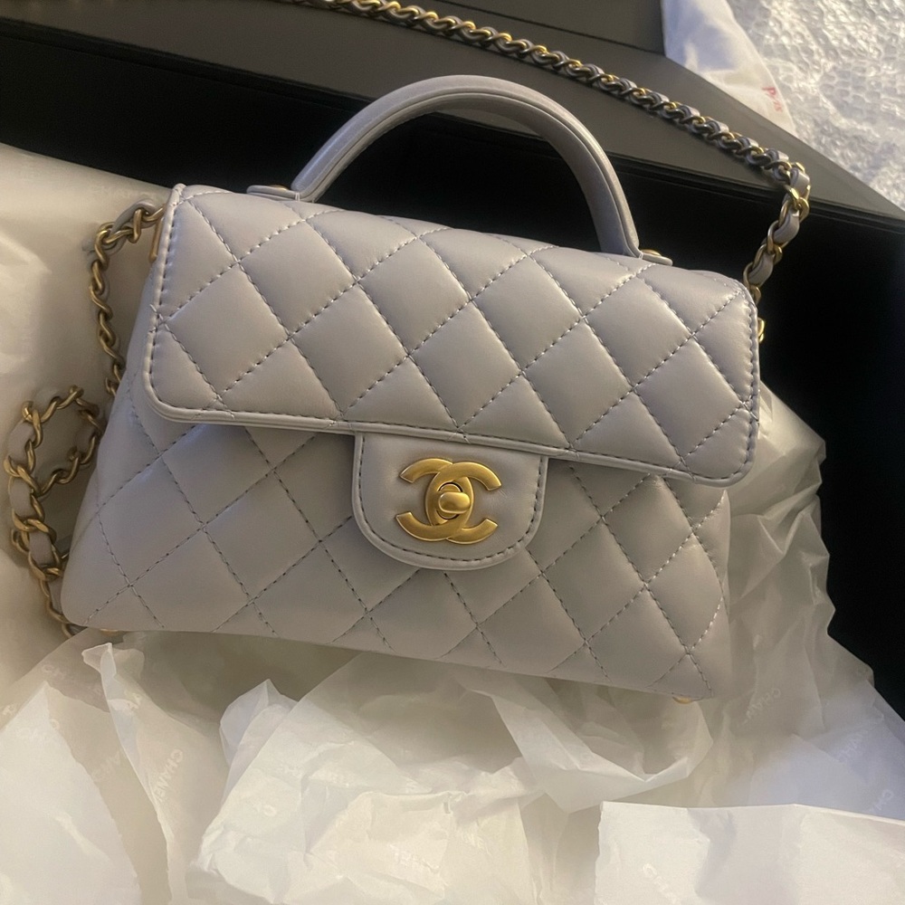 Chanel small flap bag with top handle (lady bag)